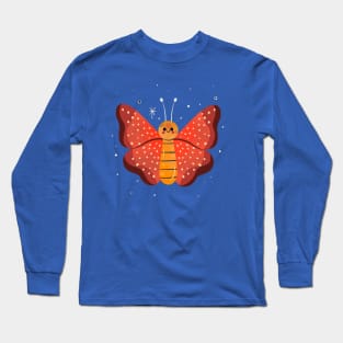 Butterfly Painting Hand Drawn Long Sleeve T-Shirt